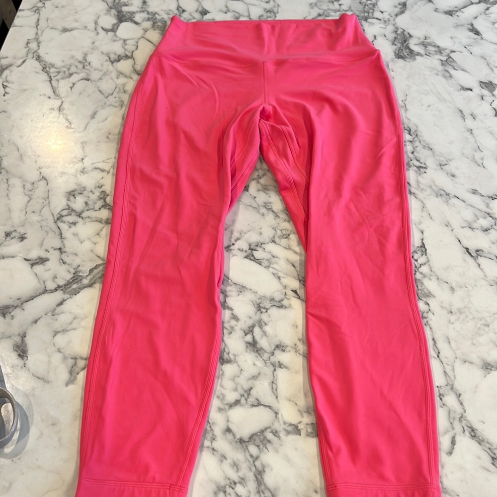 Lululemon pink double lined Aline leggings 21 inch inseam